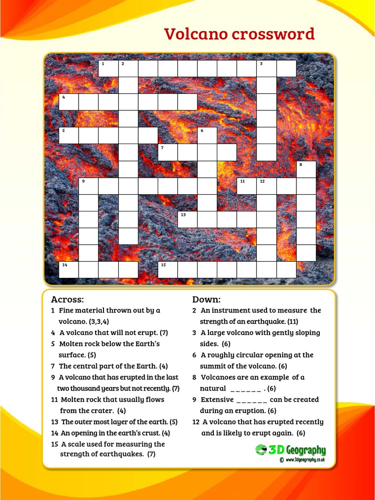 Volcano Crossword Puzzle Clues PDF