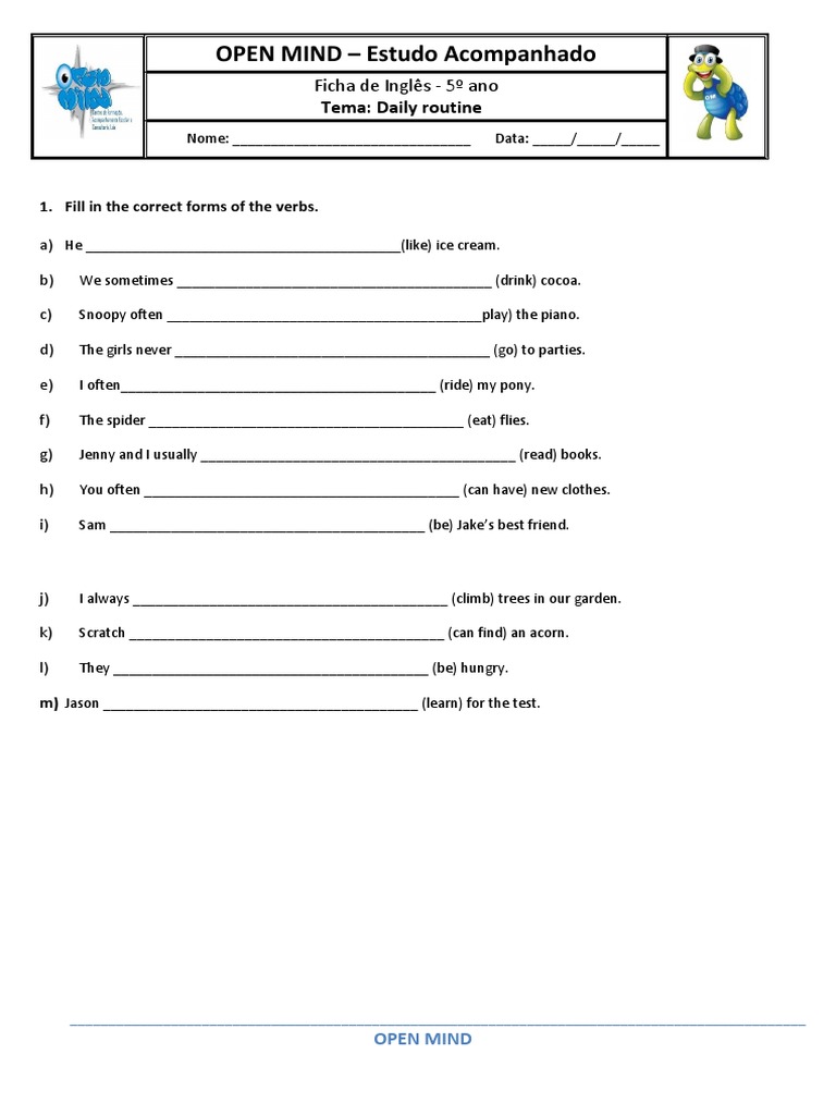 Daily Routine Simple Present | PDF | Grammar