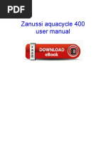 Zanussi Aquacycle 400 User Manual