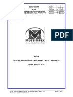 Plan Seguridad Salud Ocupacional y Medio Ambiente 