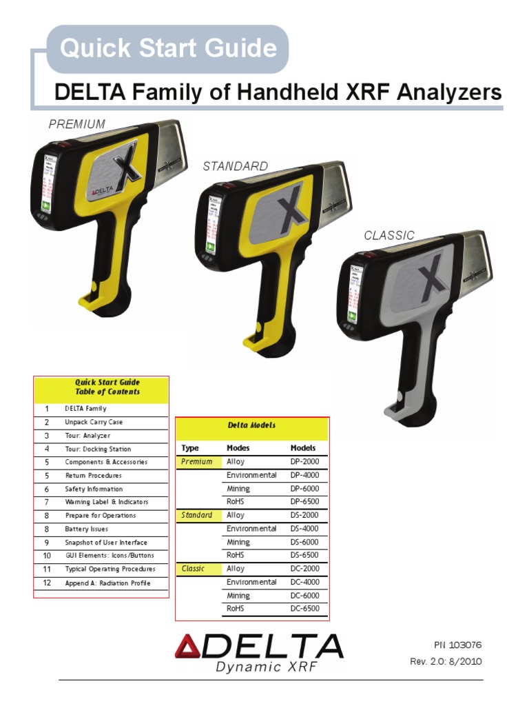 Olympus - Delta Quick Start | PDF | Usb | Radiation Protection