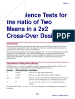 Equivalence Tests For The Ratio of Two Means in A 2x2 Cross-Over Design