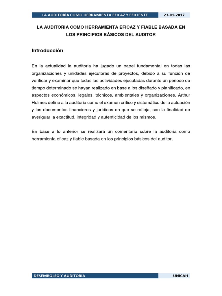 La Importancia De Los Principios Básicos De La Auditoría Para