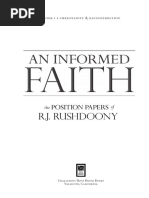 An Informed Faith | PDF | Rousas Rushdoony | God In Christianity