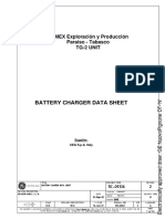 PEMEX Exploración y Producción Paraiso - Tabasco Tg-2 Unit: Battery Charger Data Sheet