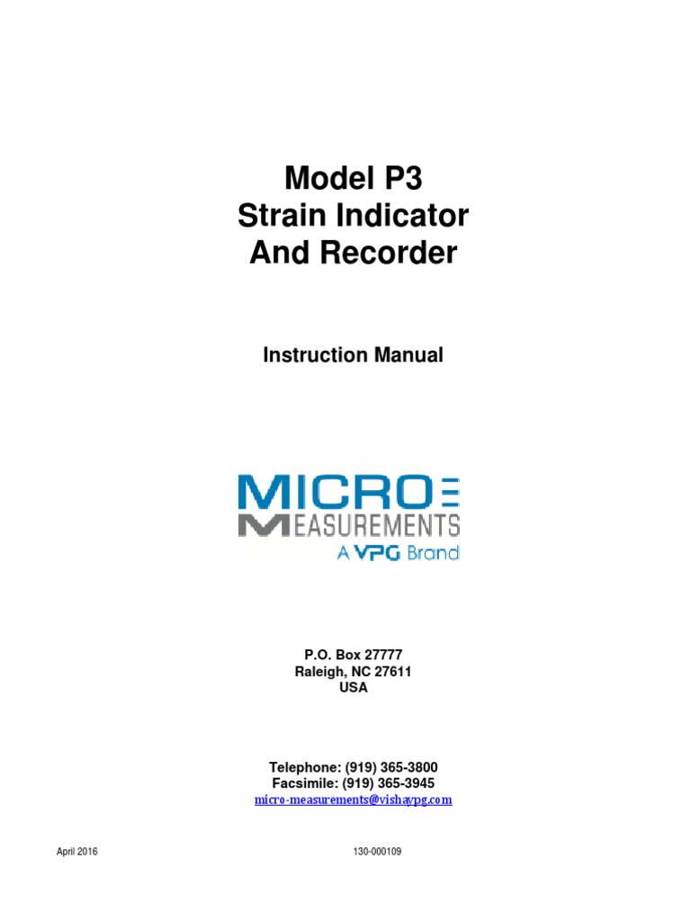 Model P3 Indicator and Recorder Instruction Manual | PDF | Electrical ...