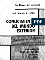 Russell, Bertrand - Conocimiento Del Mundo Exterior