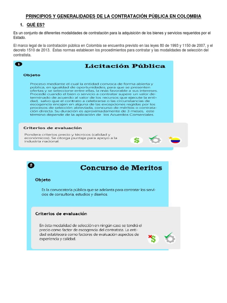 Principios y Generalidades de La Contratación Pública en