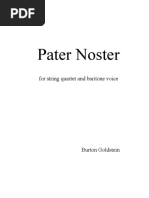 Pater Noster, For Baritone Voice and String Quartet