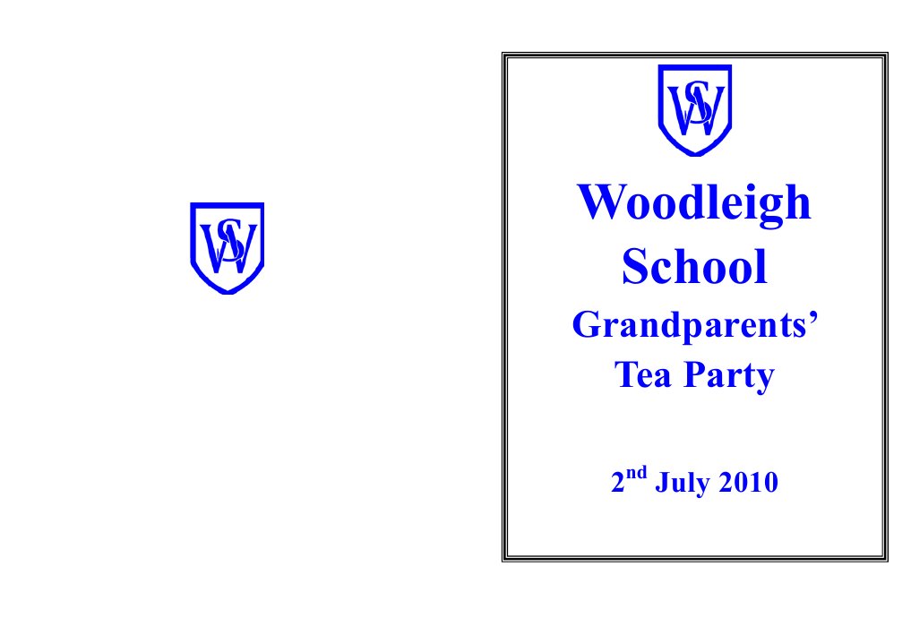 Grandparents' Tea Party Programme | PDF