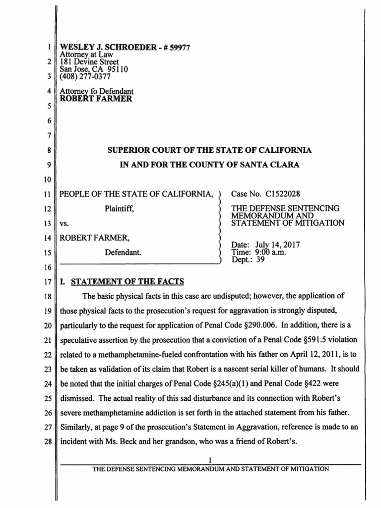 Defense sentencing memorandum