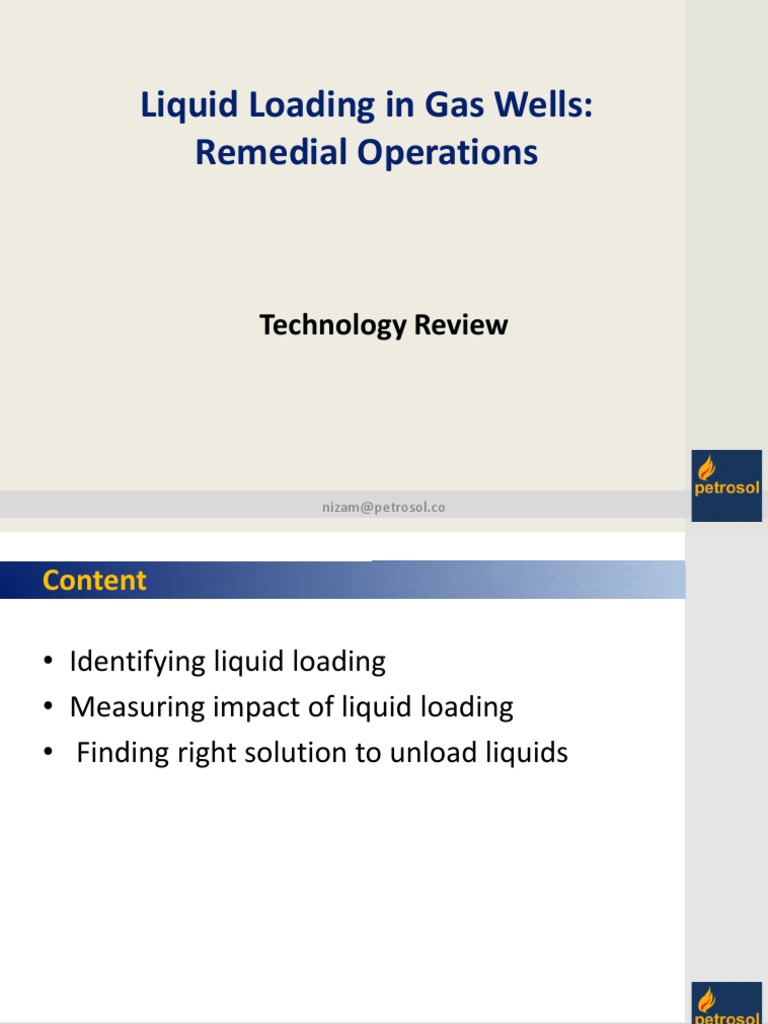 Liquid Loading in Gas Wells Remedial Operations PDF | PDF | Oil Well ...
