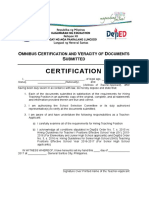 Omnibus Certification and Veracity