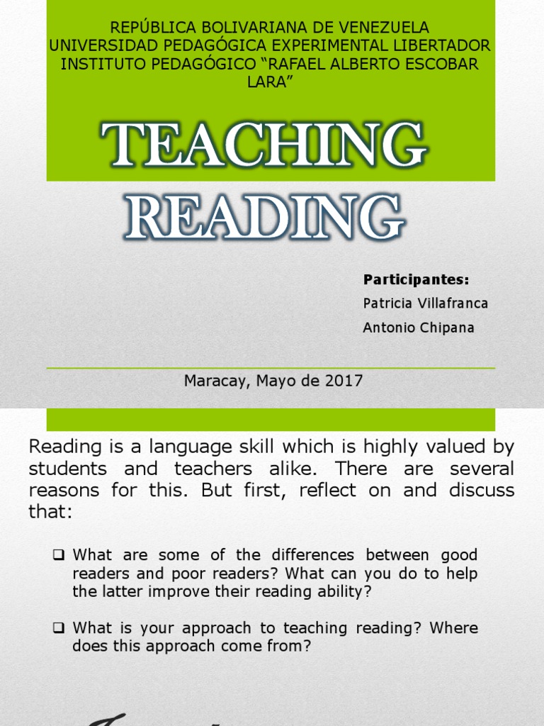 Teaching Reading PDF Reading (Process) Teachers