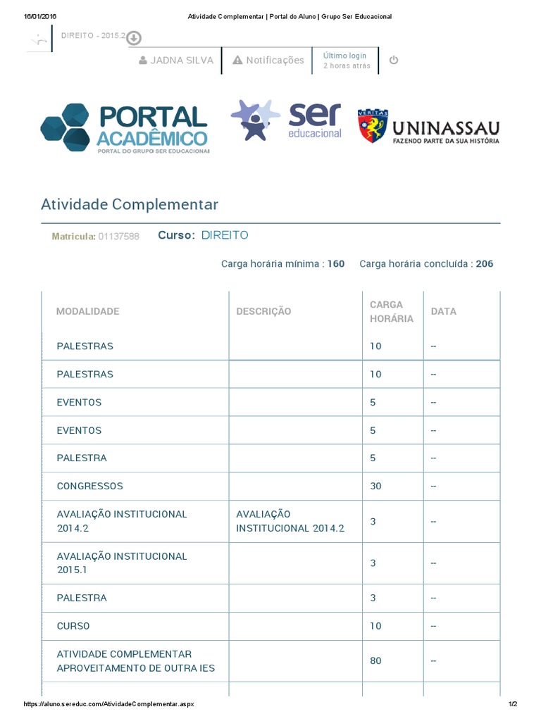 Uninassau portal do aluno