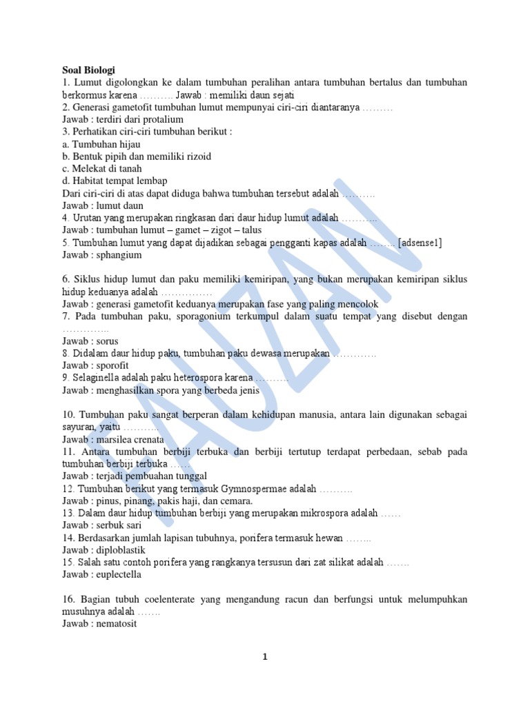 Soal Biologidocx