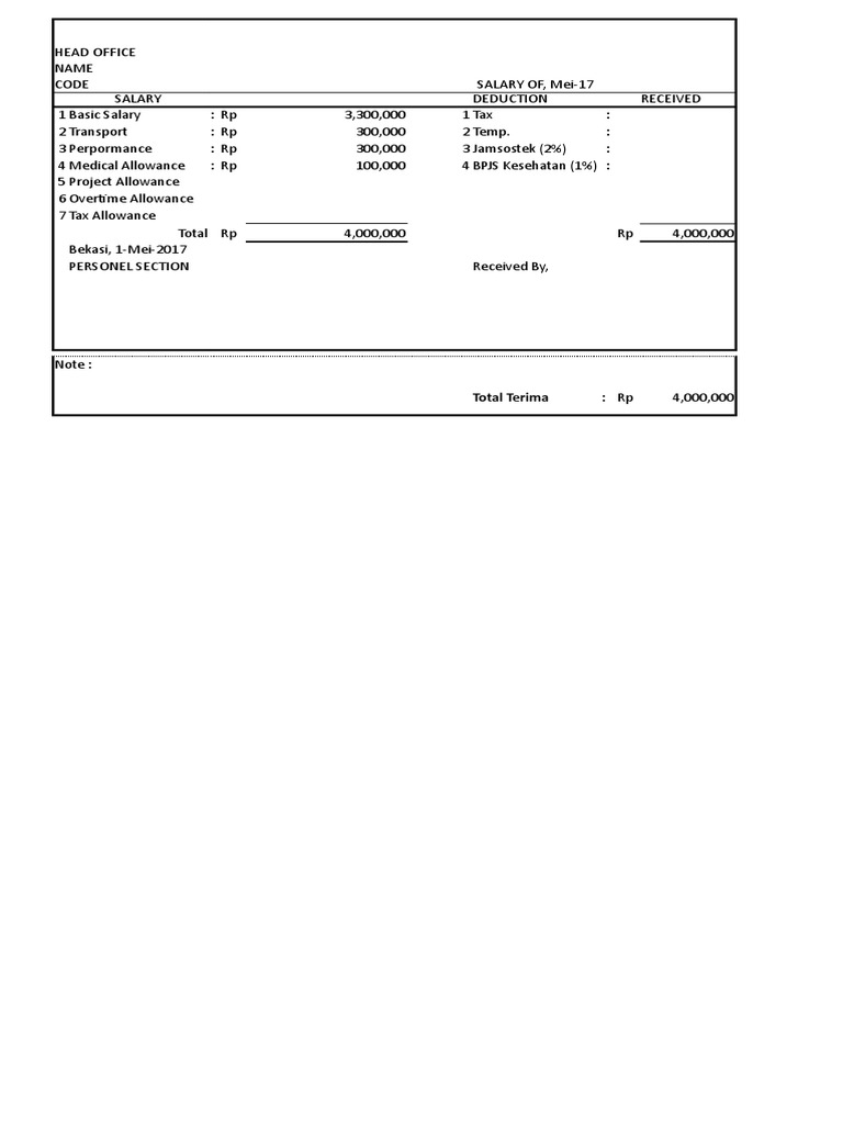 Featured image of post Contoh Slip Gaji Pt Kahatex Slip gaji karyawan adalah komponen penting yang diberikan perusahaan