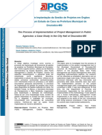 O Processo de Implantação Da Gestão de Projetos Dem Órgãos Públicos