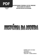 História da moeda - trabalho de noções de economia