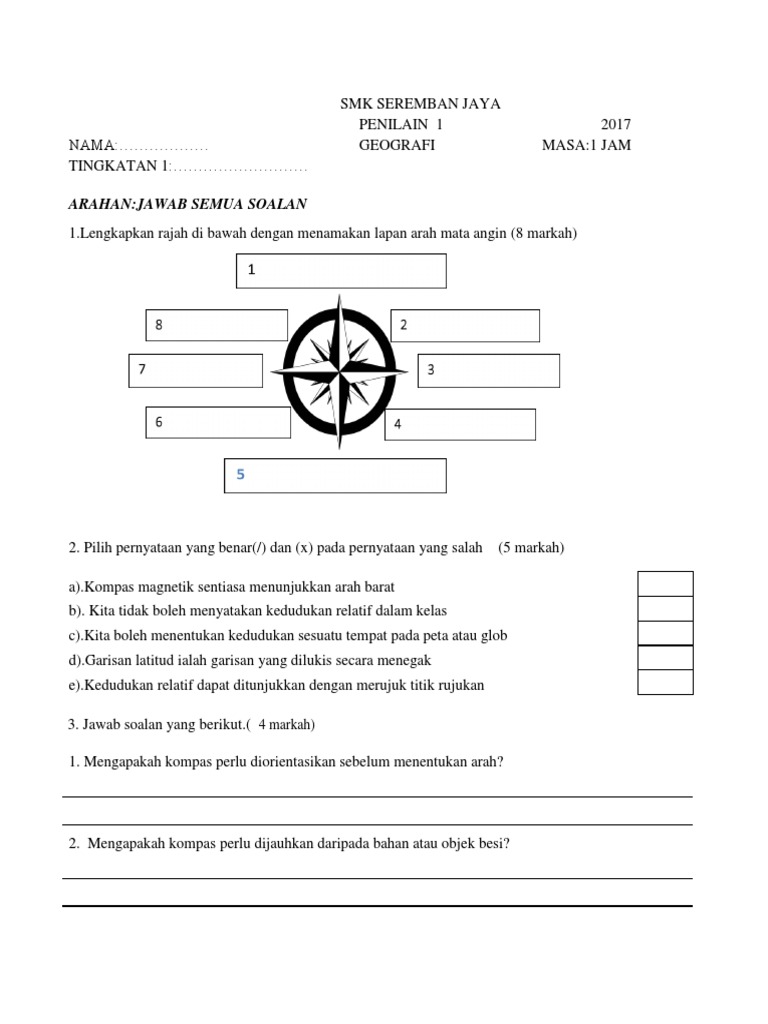 Ujian 1 Geo Ting 1 Pdf