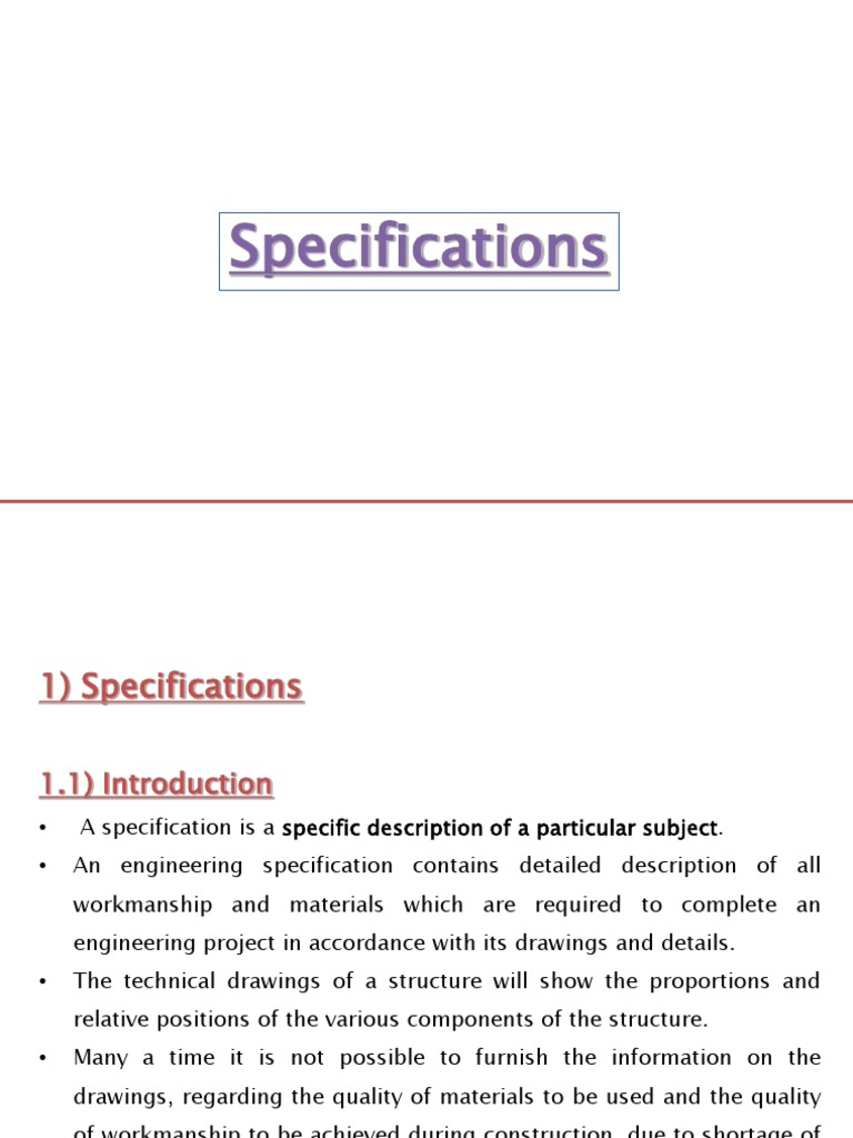 Understanding Engineering Specifications | PDF | Specification ...