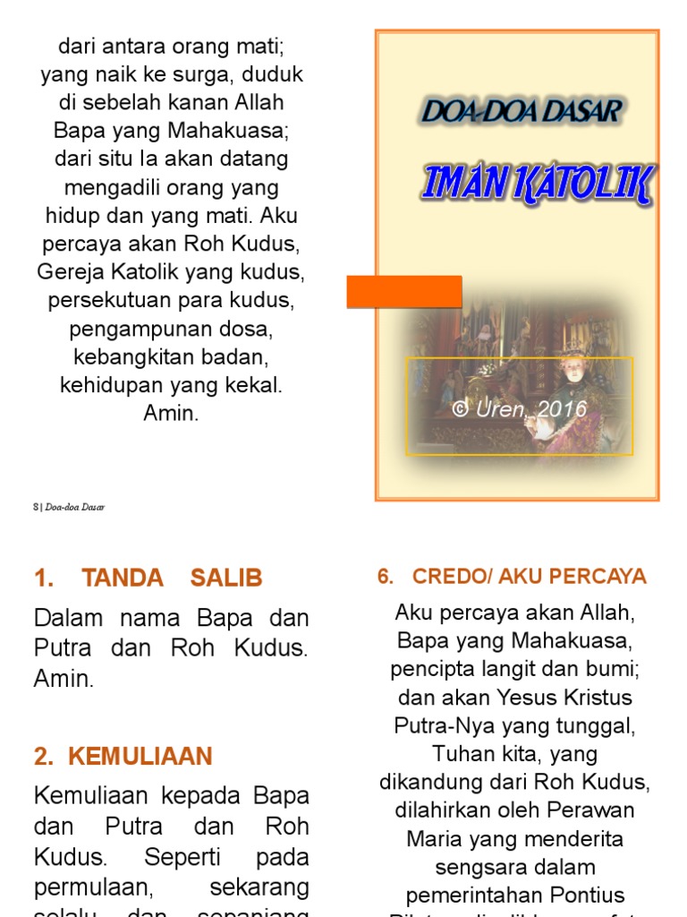 Doa Doa Dasar Iman Katolik