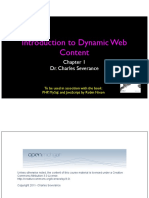Introduction To Dynamic Web Content: Dr. Charles Severance