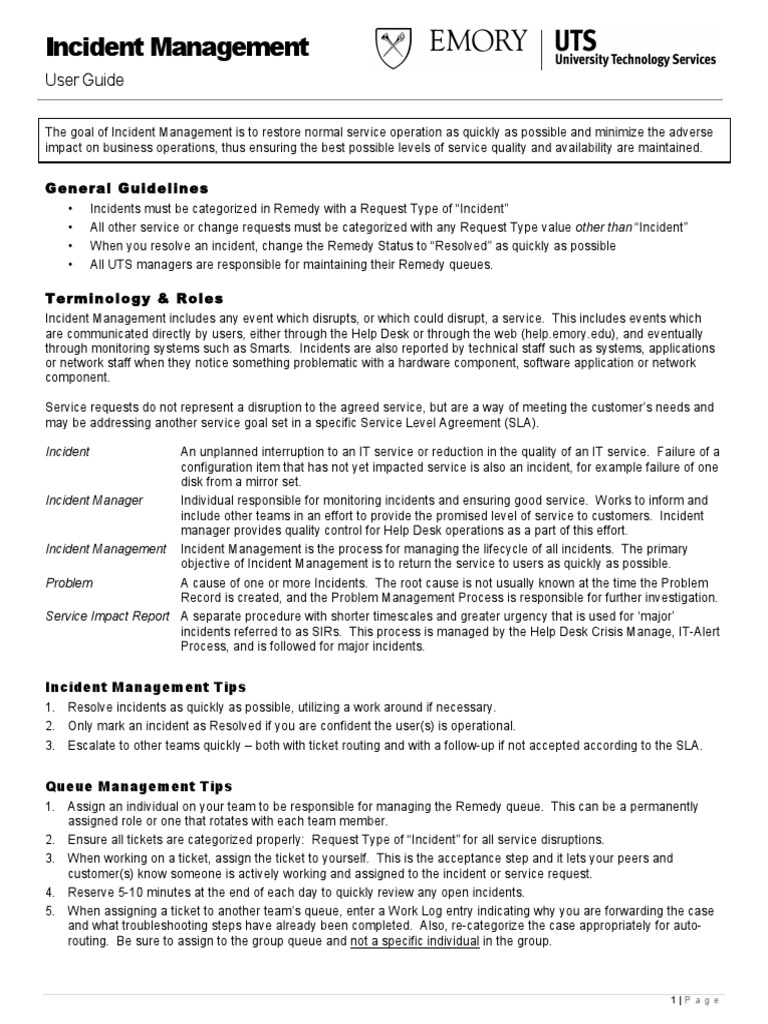 Itil Im Guide | PDF | Incident Management | Itil