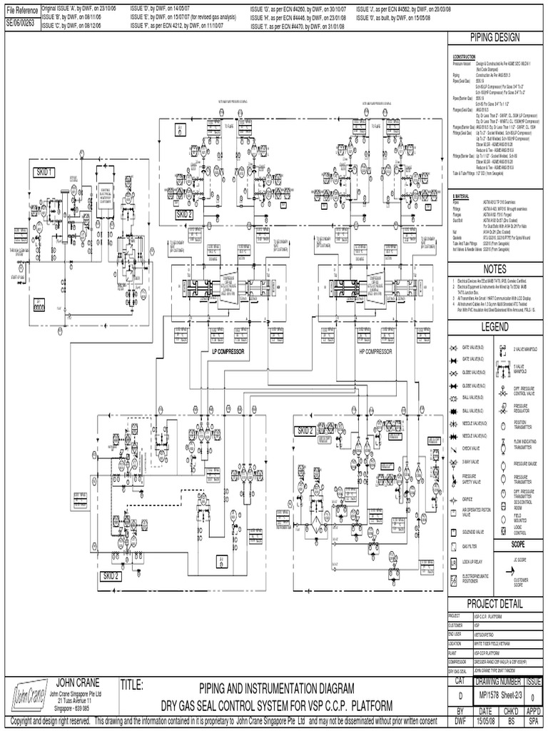 P&ID Dry gas seal Equipment Chemical Engineering