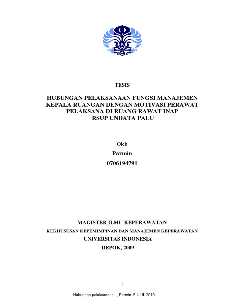 Contoh Skripsi Manajemen Kep