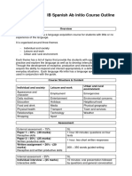 Course Outline - IB Spanish Ab Initio