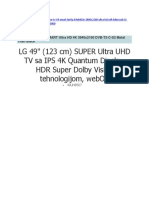 LG 49" (123 CM) Super Ultra Uhd TV Sa Ips 4K Quantum Display, HDR Super Dolby Vision Tehnologijom, Webos