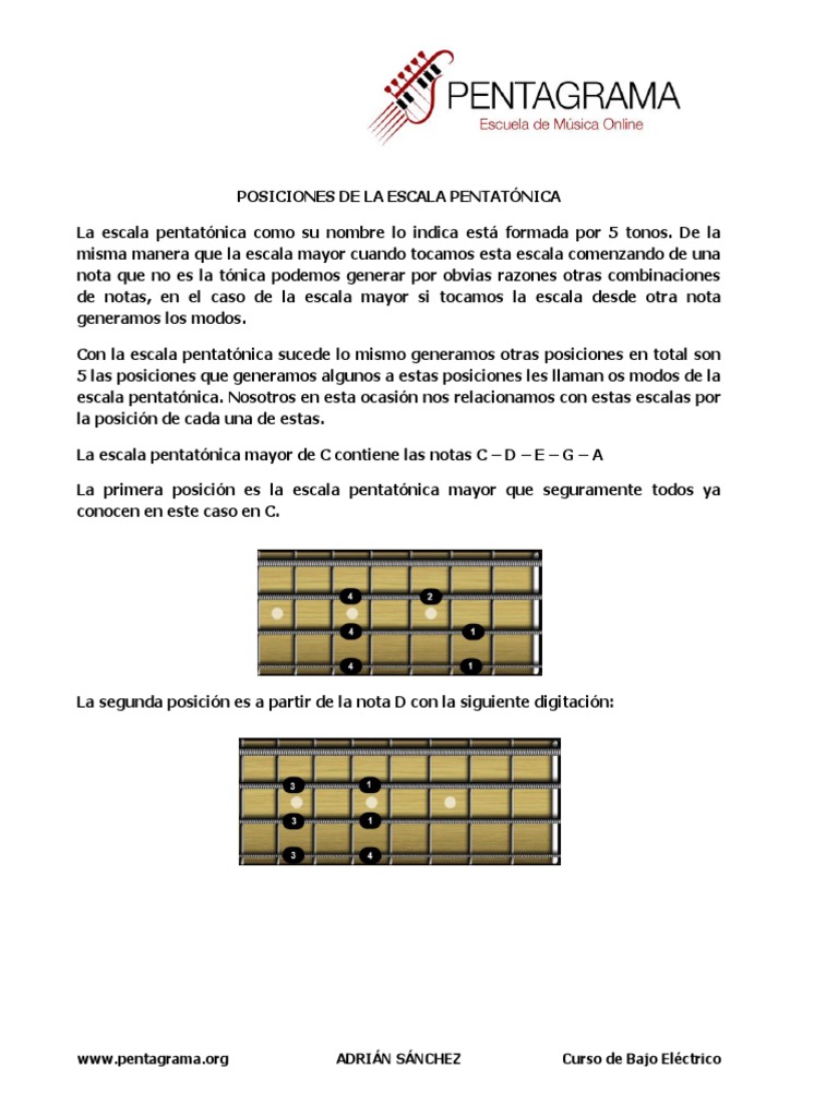 5 Posiciones de la Escala Pentatónica | PDF