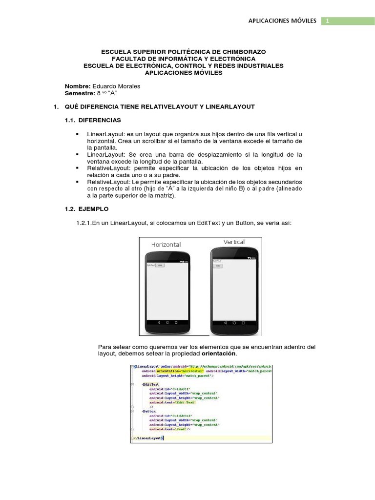 Diferencias entre RelativeLayout y LinearLayout | PDF | Aplicación ...