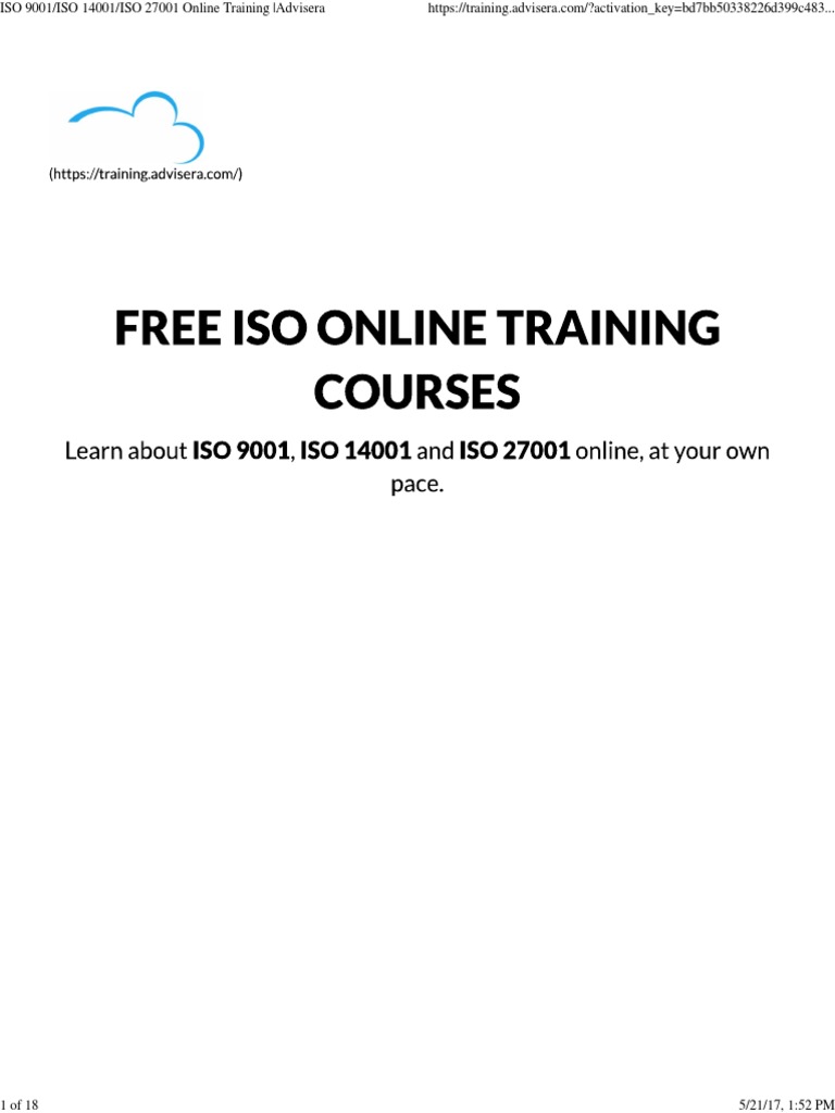 ISO 9001/14001/27001 Online Training | PDF | Digital Rights | Hypertext
