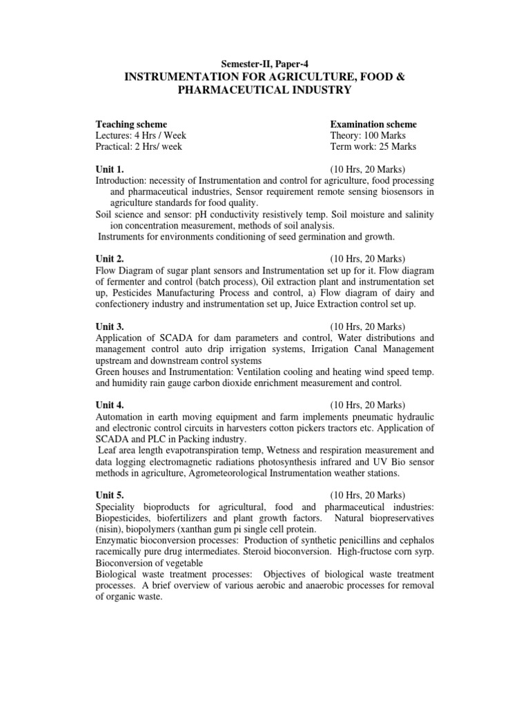Instrumentation in Agri-Food Industries | PDF | Instrumentation | Soil