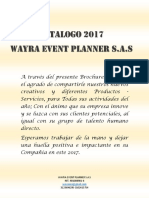 Catalogo 2017 Wayra Event Planner