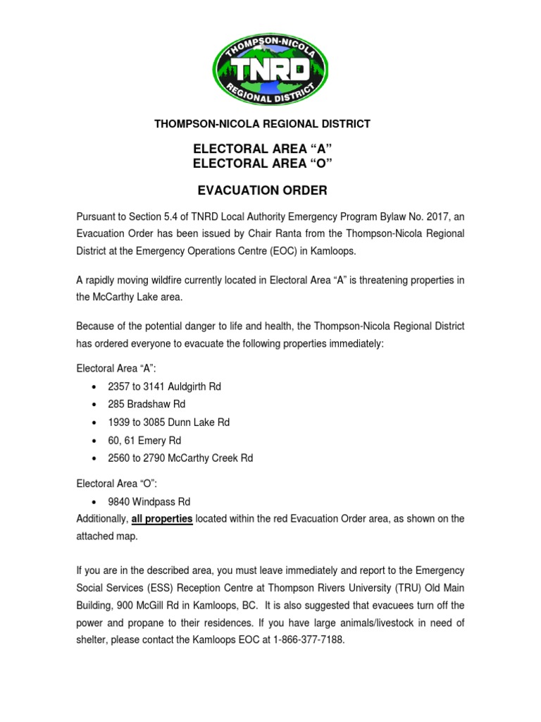 Clearwater Evacuation Alert PDF Map Geomatics