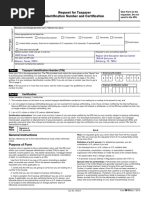 Request For Taxpayer Identification Number and Certification