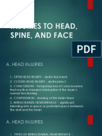 Injuries To Head, Spine, and Face