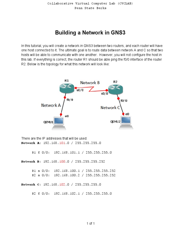 GNS3 Network Setup Guide | PDF | Router (Computing) | Computer Network