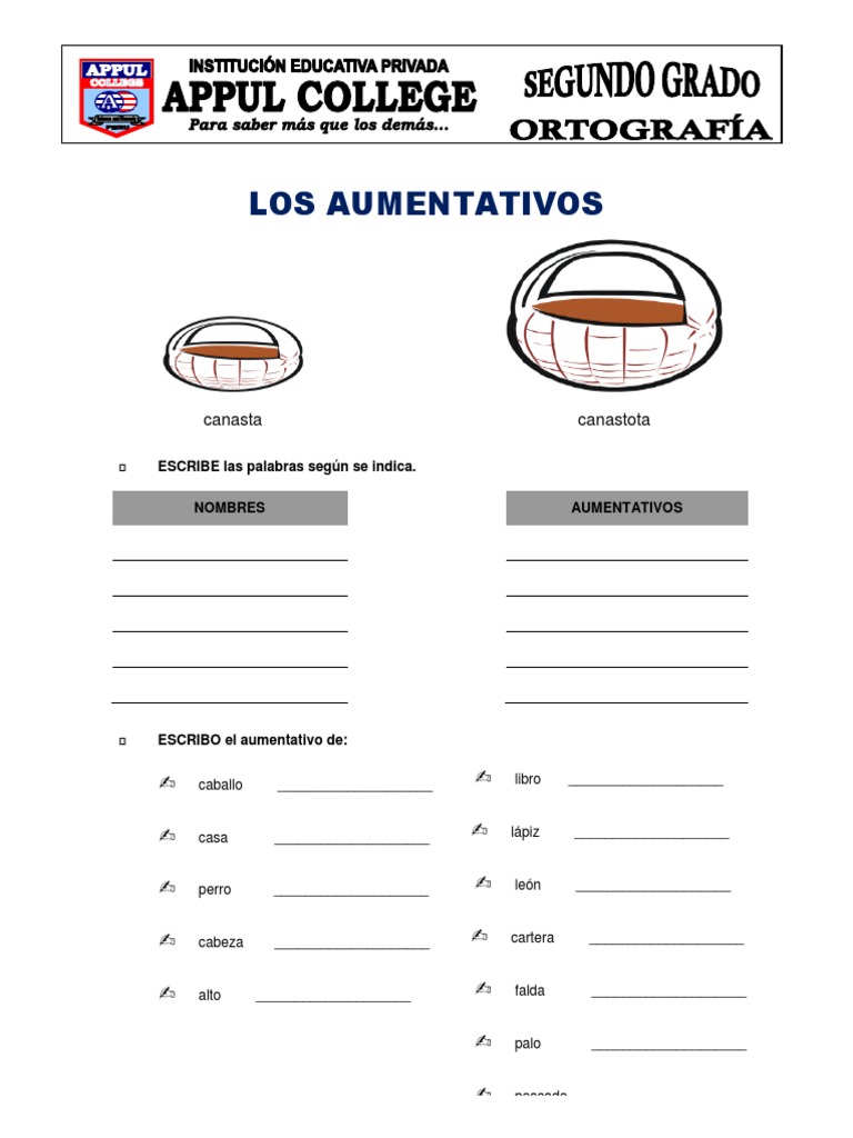 Aumentativos de Sustantivos Comunes | PDF | Cocina, comidas y vino
