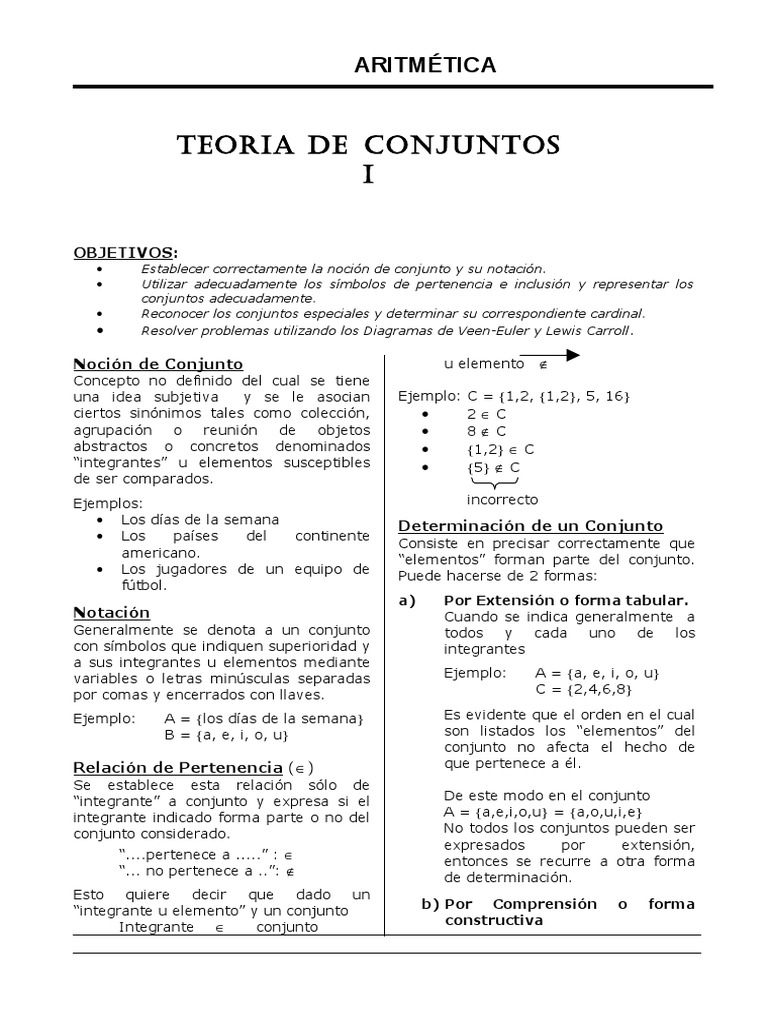 Teoria de Conjuntos PDF | PDF | Conjunto (Matemáticas) | Lógica matemática