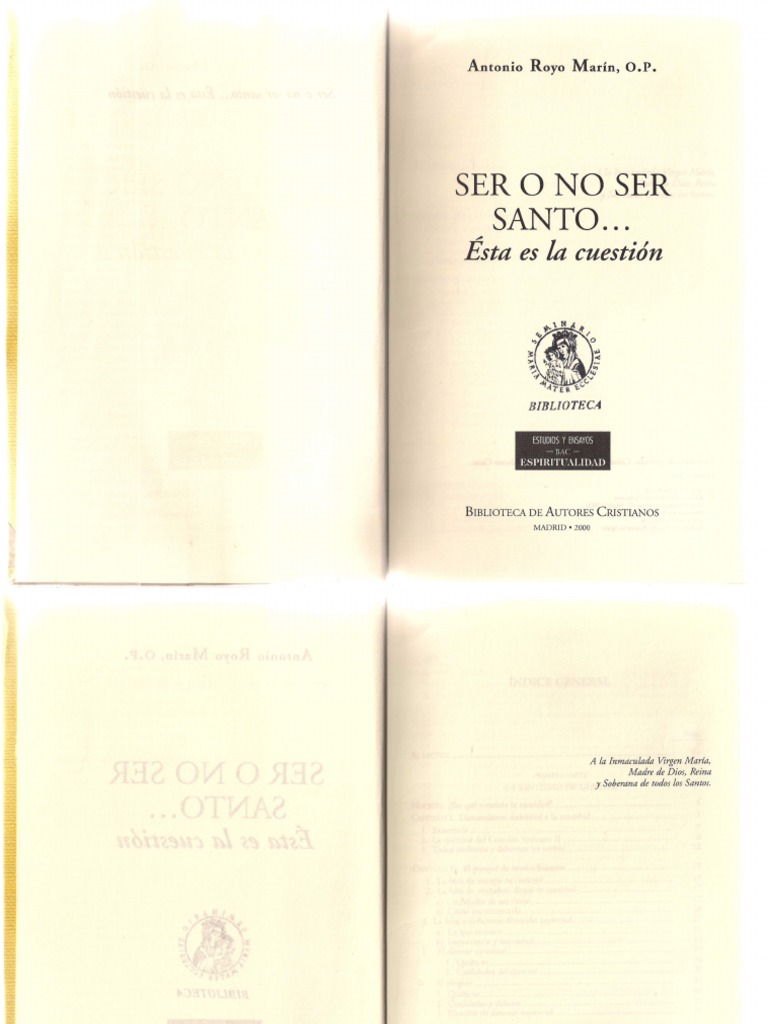 Royo Marin Antonio Ser O No Ser Santo 113 Pag Cristo Titulo Santo