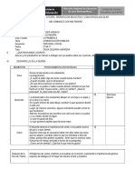 Esquema de Sesion de Tutoría Luz 2017