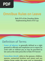 CSC Omnibus Leave Rules Overview | PDF | Sick Leave | Leave Of Absence