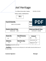 Hotel Heritage: Proof of Identify: Name & Adress