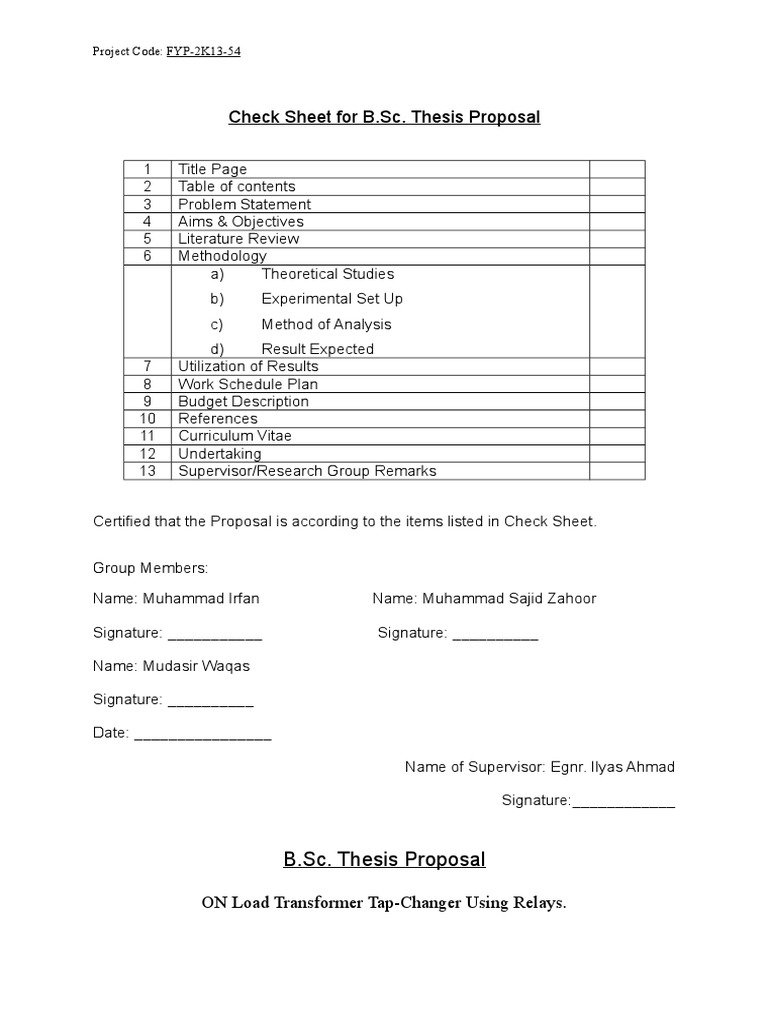 B.Sc. Thesis Proposal: Tap-Changer Design | PDF | Transformer | Data ...