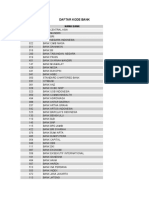 Daftar Kode Bank