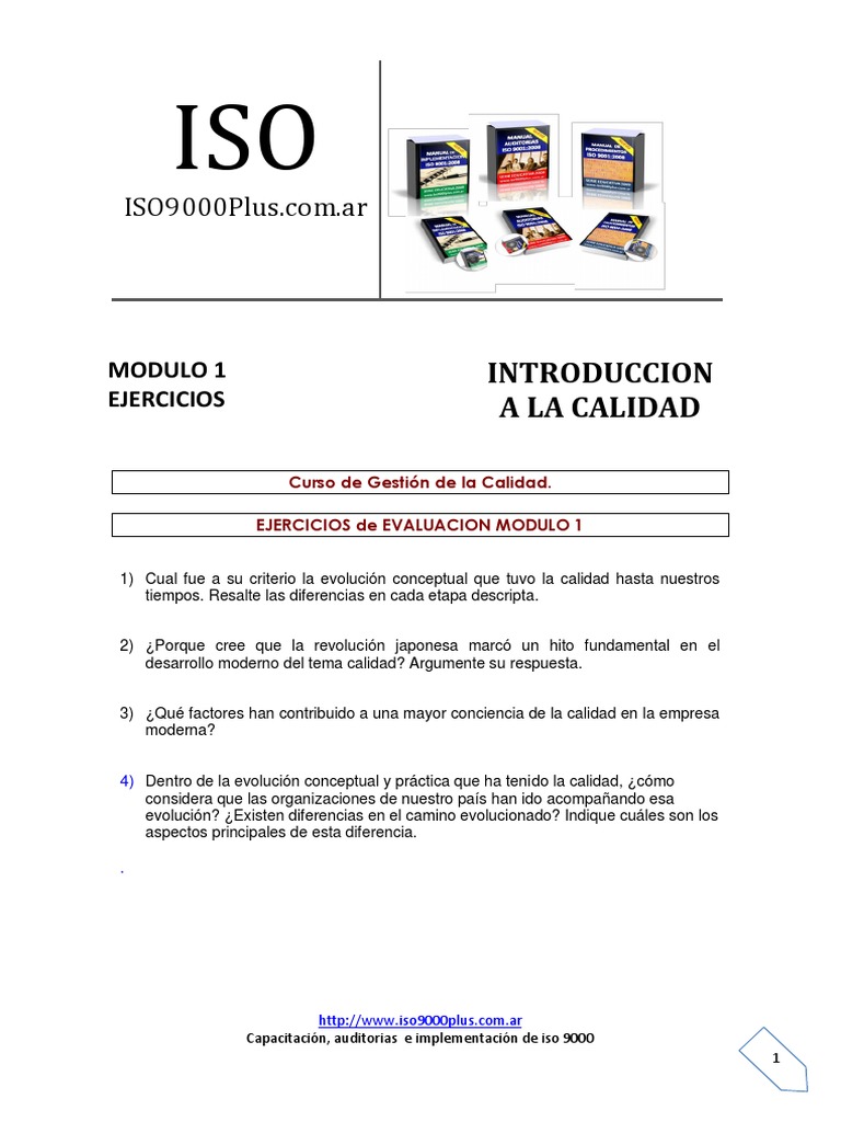Ejercicios de Calidad ISO 9000 Módulo 1 | PDF